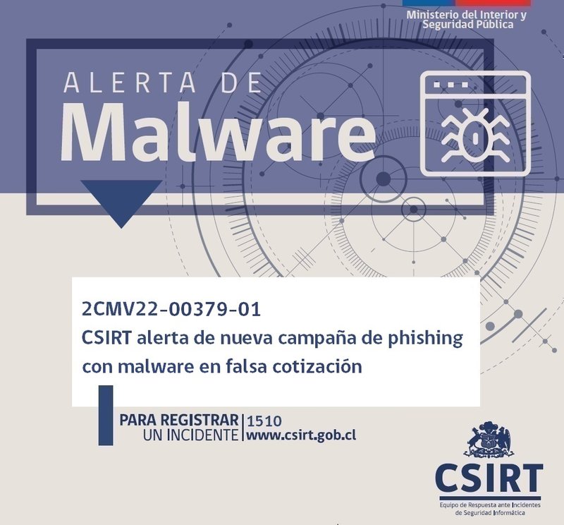 2CMV22-00379-01 CSIRT alerta de campaña de phishing con malware en falsa cotización