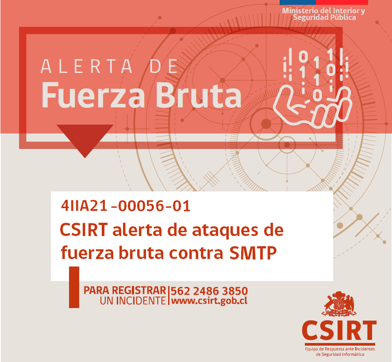 4IIA22-00056-01 CSIRT alerta de ataques de fuerza bruta contra el protocolo SMTP