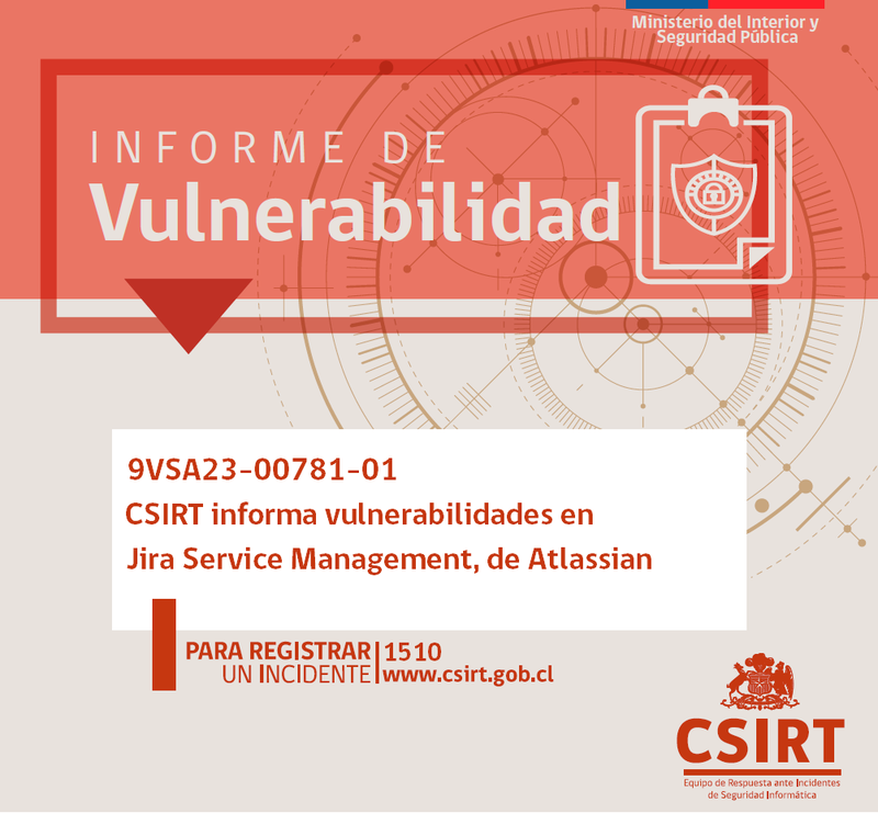9VSA23-00781-01 CSIRT alerta de vulnerabilidad crítica en Atlassian Jira Service Management